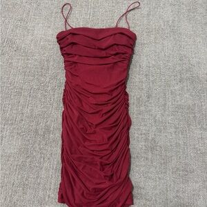 Princess Polly Red Ruched Bodycon Mini Dress